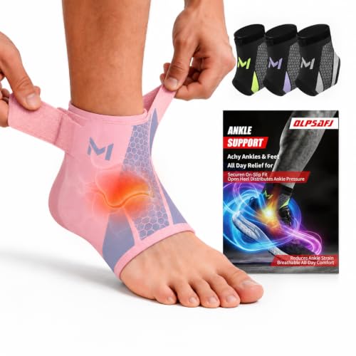 2-Pack Ankle Brace Pro Lace up Anklepro Support Women Men Bidirectional Motion Softball Ankles Sports Sock with Straps Lightweight Basketball Elastic Ankle Stabilizer for Sprained Injured Foot (Pink)