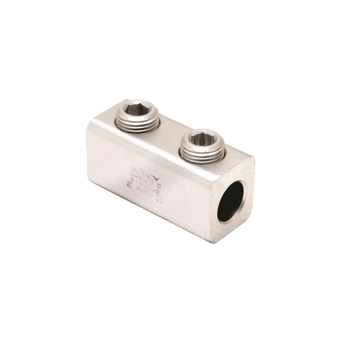 BURNDY Mechanical Connector, Tin-Plated Aluminum, Max. Conductor Size: 2 AWG Solid and Stranded