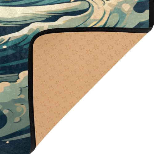 Tapis de sol style chinois vagues de dragons 203x147 cm - 6