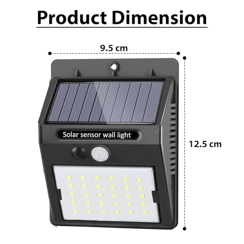 Image of GIGAWATTS Solar Wall Light Outdoor Waterproof | Motion Sensor LED Solar Lamp for Balcony, Garden, Fence & Home Decor | Wall Mounted Solar Powered Light for Yard & Terrace (Pack of 1, Cool White)