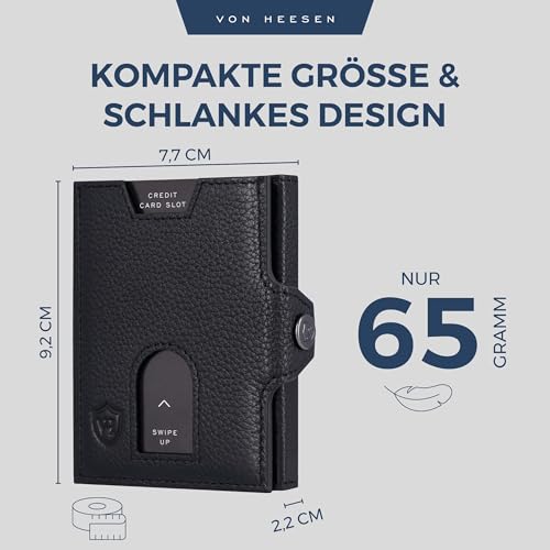Herren Geldbörse VON HEESEN Slim Wallet mit Münzfach und RFID Schutz