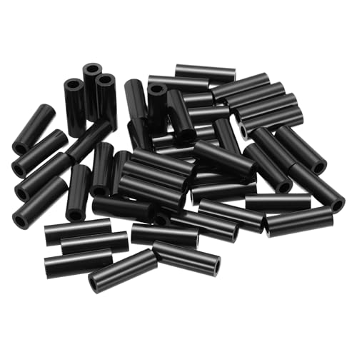 PATIKIL 50個 M4 A B S スペーサ M4 x 7mm OD x 22mm L プラスチック ラウンド スペーサ ワッシャー 黒 スタンドオフ ナット ねじ切りなし スクリュー ボルト 電気アウトレット