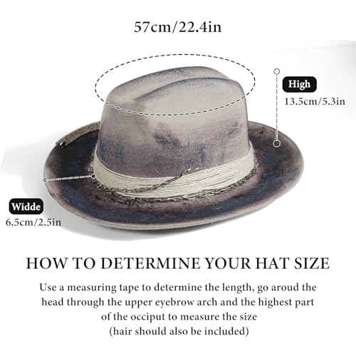 Image of Open Road Hat Fedora Hat Pure Wool Felt Hat Vintage Rancher Hat Airway Vented Panama Hats for Men Women