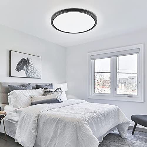 Wkoncldy 6Pack 3200Lm Led Flush Mount Ceiling Light, Super Slim 12 Inch Led Ceiling Light, 5000K Led Ceiling Light For Bedroom, Living Room, Dining Room (Black, Six Pack) #TOP6