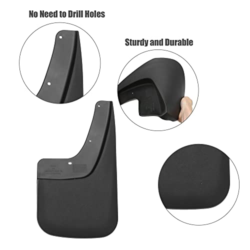 Image of ACROPIX Mud Flaps Splash Guard No-Drill Mudguards Wheels Protection Set Fit for GMC Sierra 1500 with Hardware - Pack of 16 Black