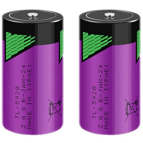 Giobbiy (2-Pcs) TL-5920 3.6V 8500mAh Size C Lithium Battery Replacement for Tadiran Primary Battery (ER26500 / LS26500) (3.6 Volt, 8.5 Ah, Non-Rechargeable)