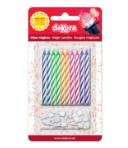 dekora - 10 Bougies Magiques Anniversaire qui se Rallument
