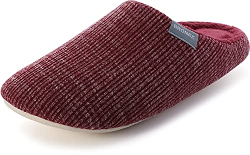 BRONAX House Slippers for Women Memory Foam Fuzzy Soft Winter Comfortable Lining Flats Bedroom Shoes Indoor Pantuflas Para Mujer Warming Lightweight Flats Home Red