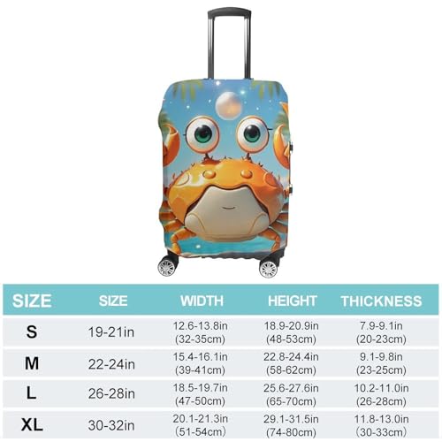 Summer Cartoon Crab Printed Luggage Cover Protector, Fits 18-32 Inch Luggage2