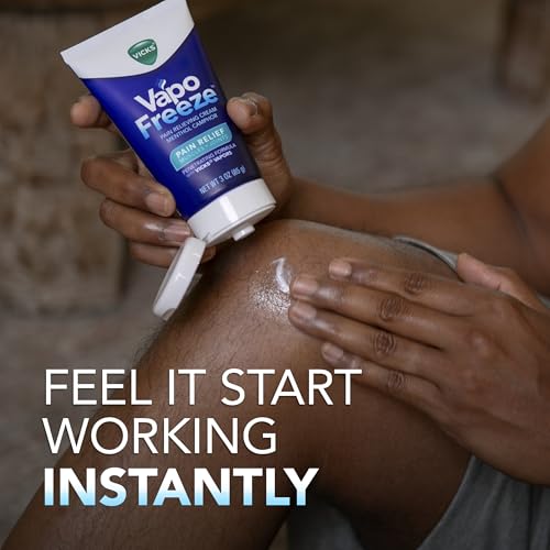 Image of Vicks VapoFreeze Menthol Pain Relieving Cream 3oz, for Muscles & Joint Pain Associated with Arthritis, Simple Backaches, Strains, Sprains, Bruises, Vapors, Penetrating Formula (Pack of 2)