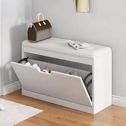 Zapatero Estrecho 17 Cm Banco Zapatero Blanco Zapatero Vertical Pequeño Estante De Pie Libre Ahorro De Espacio Cómodas Asiento Acolchado Práctico Para Entradas, Dormitorios Y Pasillos(A,51X18X46CM)