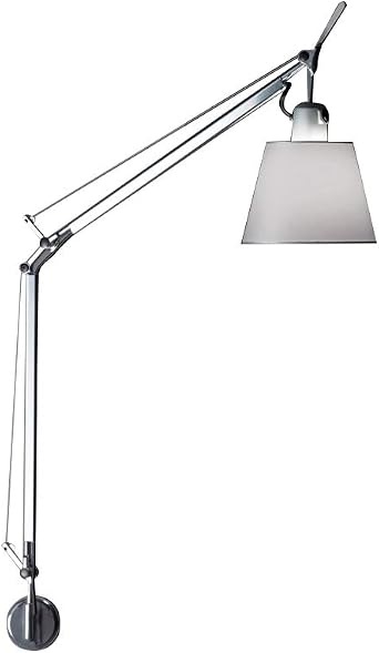 Artemide Tolomeo 75W E26 Silver Fiber Shade Wall Lamp with Aluminum J-Bracket