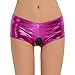 Culotte métallique Sexy pour Femme Culotte de Bikini Tong Taille Basse métallisée Brillante Coquine Lingerie Découpe sous-Vêtements Shorts Clubwear (Rose,L)