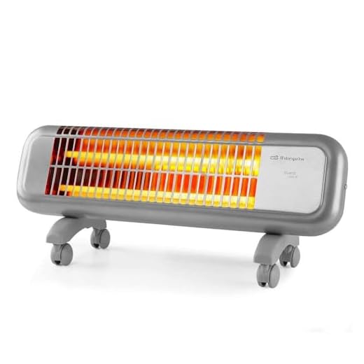 Orbegozo BPM 0105 - Estufa de cuarzo, 2 niveles de potencia, 2 barras de cuarzo, sistema antivuelco, ruedas de transporte, 1200 W