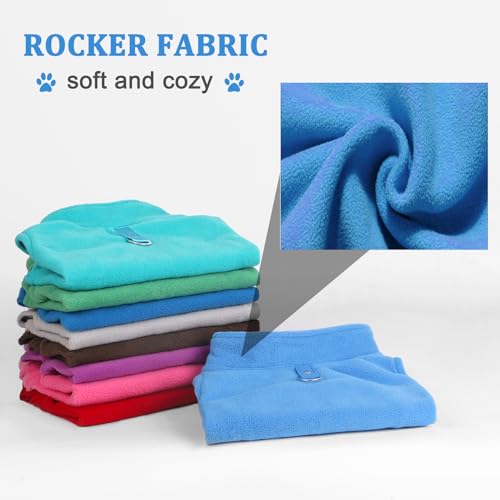 Hundeweste Fleece Pullover Winterjacke für kleine und mittlere Hunde mit D-Ring Leine Kaltwettermantel Hoodie, Blau,M