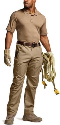 Image of CQR Men's Quick Dry Work Pants, Water Resistant Outdoor Tactical Pants, Lightweight Stretch Cargo Hiking Pants