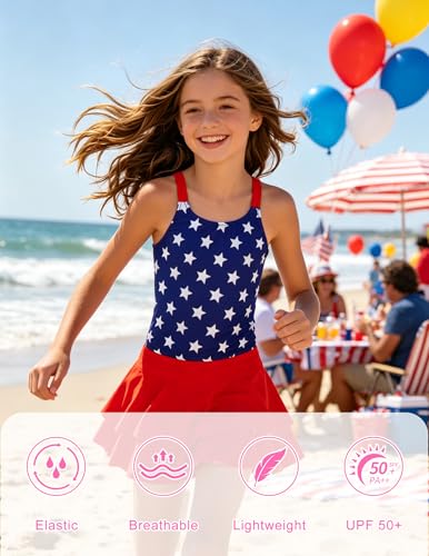 Image of ALISISTER Girls Tankini Swimsuit Two Piece Bathing Suits Summer Beach Swimwear with Shorts for 7-12 Years