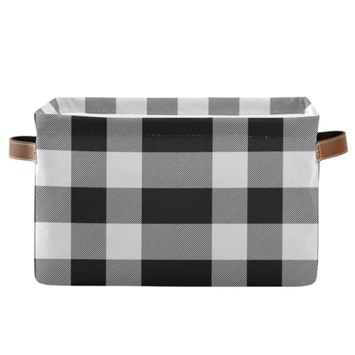 Cesta genérica de cuadros con asas, cestas de almacenamiento impermeables rectangulares, caja de almacenamiento plegable para ropa, toallas, almacenamiento de libros de juguetes para perros, 2