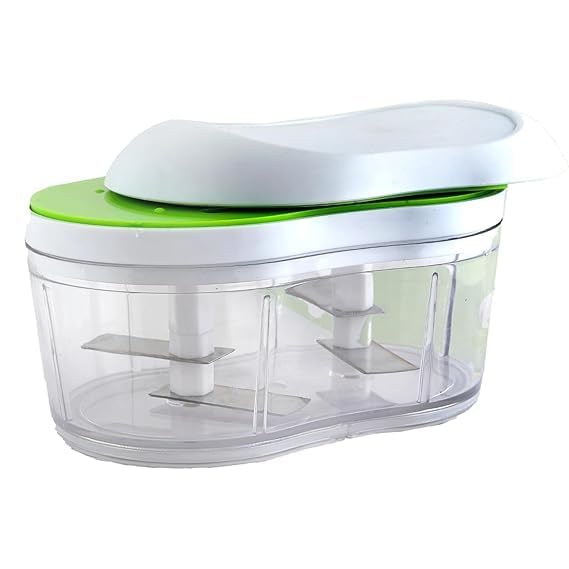 Image of CRFTYVIBE Hand Push Chopper for Vegetables & Fruits | Manual Food Chopper | Onion Cutter, Garlic Crusher, Salad Maker | BPA Free Plastic | Kitchen Tool (Multicolor (Assorted Color), 900ml)