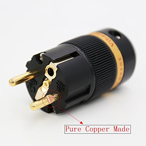 P083TEG 1 paar HiFi Schuko stekkers AC 16 A 250 V vergulde EU
