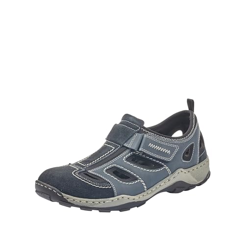 Rieker Herren - Slipper Blau Kombi, 44 EU