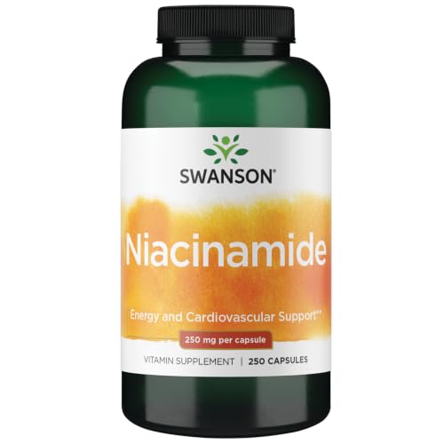 Swanson Niacinamide Vitamin B3 Supplement for Heart-Health-Conscious Adults Supporting Joint Health and Energy Production (250 Capsules 250 mg Each)