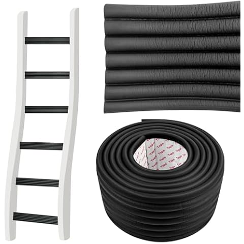 FMOACEN 6.6 FT Black Bunk Bed Ladder Pads PVC Soft Corner Protectors with Strong Adhesive, Stair Steps Cover for Foot Comfort Cover
