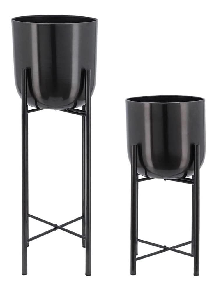 Bee Creative Premium Set of 2 Gold Plant Stands Decorative Planters for Modern Living Spaces discount deal