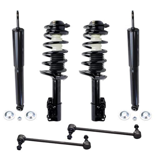 Image of Detroit Axle - 6pc Struts Shocks Kit for 2004-2012 Chevrolet Malibu 2005-2010 Pontiac G6 Aura [w /o RPO Code FE5] Front Struts with Coil Springs Sway Bars + Rear Shock Absorbers Replacement Suspension
