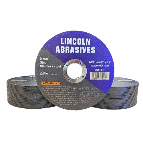 4.5" CutOff Wheels Lincoln Abrasives .040" Metal & Stainless Ste