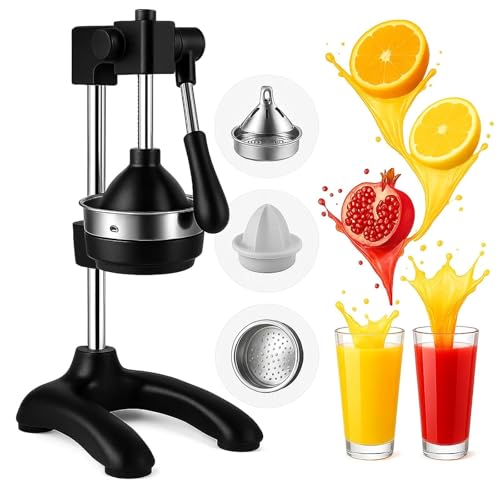 Exprimidor manual de cítricos con trituradora de acero inoxidable, resistente y fácil de limpiar para uso doméstico y bar
