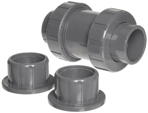 Hayward TC20075STE Series TC True Union Ball Check Valve, Socket/Threaded End, CPVC with EPDM Seals, 3/4