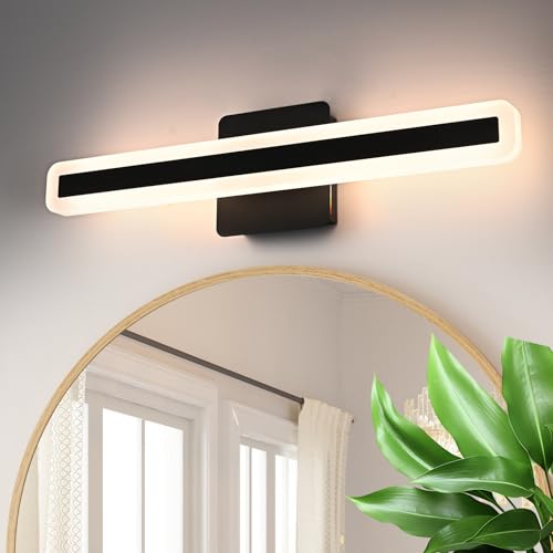 Image of 15.7 Inch Black Vanity Light for Bathroom Light Fixtures, 20W 5CCT Dimmable LED Vanity Lights Bar 2700K-5500K, Modern LED Bath Lights Wall Sconces for Bathroom Mirror Cabinets Bedroom