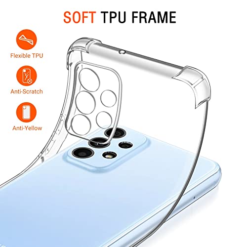Image of Lustree Back Cover Transparent Case Compatible with Samsung Galaxy A23 | Clear + TPU Case with 4 Corner Air Cushion Protection & Camera Protection | Slim& Stylus Cover