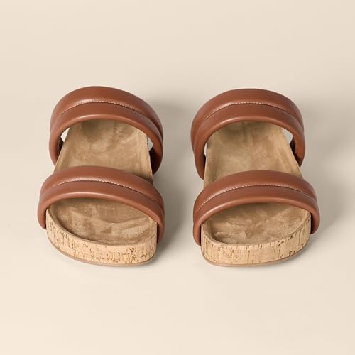 Image of Amazon Essentials Women's Two Strap Slide Cork Sandals | Casual Sandals