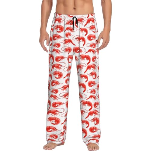 Vosery Mens Pajama Pants Bottoms With Pockets- Shrimp No.9053 Soft Men Lounge Pants, Comfy Mens Pj Pants4