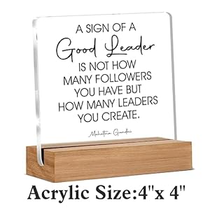 Leadergiftformenwomenbossmentorleadershipgiftsasignofagoodleadersayingscleardeskdecorationsacrylicsignwithwoodenstandfordesktableshelf Urban Country Home Decor Leader gift for men women boss mentor leadership gifts a sign of a good leader sayings clear desk decorations acrylic sign with wooden stand for desk table shelf urban country home decor
