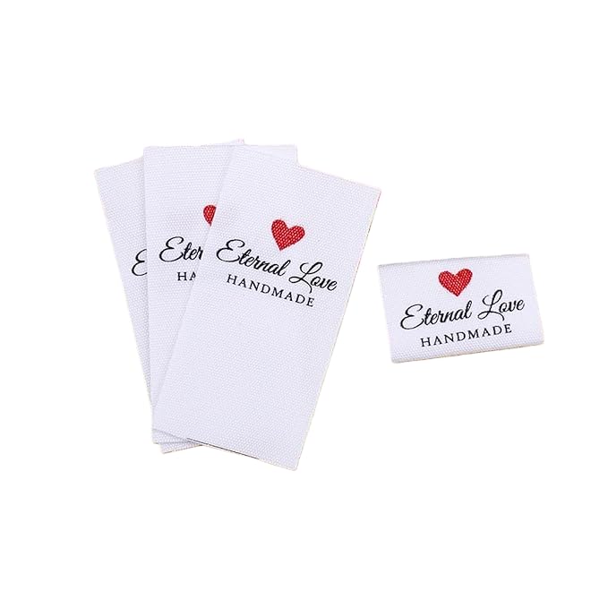 Etiquetas De Costura Personalizadas Plegables, Etiquetas De Tela, Cintas De Algodón, Diseños Personalizados (B, 50 pcs)