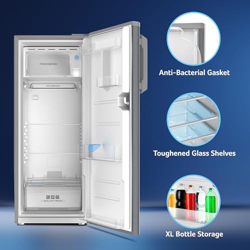 Image of acer 215L 3 Star Direct-Cool Single Door Refrigerator (AiSense, AR215AD3FSHD, Silver Hairline)