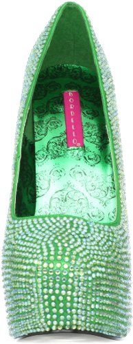 Pleaser Women's Teeze 06R GNSA Platform Pump,Green Satin/Irid Rose,6 M US2