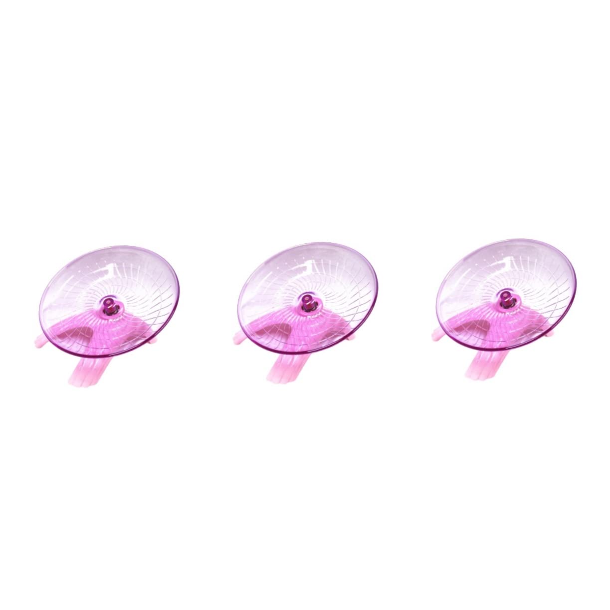 DOITOOL 3piezas Rueda De Ejercicio Silenciosa para Hámsters y Pequeñas Mascotas Disco De Correr Rosa para Ejercicio y Diversión De Animales Domésticos