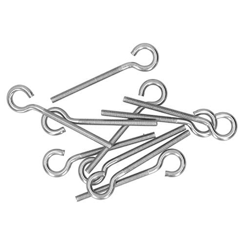 Fdit M6 304 Stainless Steel Screw Solar Mesh Threaded Screw Hook for Greenhouse Materials 10pcs