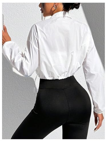 SweatyRocks Women's Lightweight Zip Up Workout Athletic Cropped Jacket Windproof Outdoor Crop Top2