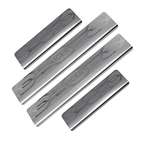 Image of GFX Car Door Sill Guard - Stainless Steel, Protects Painted Edges from Scuffs or Scratches Compatible with Kiger Set of 4Pcs (After-Market) Model - 2021