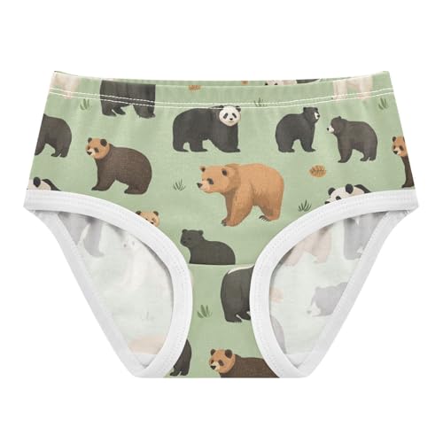 Wusikd Bear Panda Girls' Underwear Cotton Girls Briefs Soft Toddler Underwear 2T