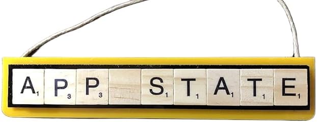 APP STATE Appalachian Mountaineers Christmas Ornament Letters Tiles Craft