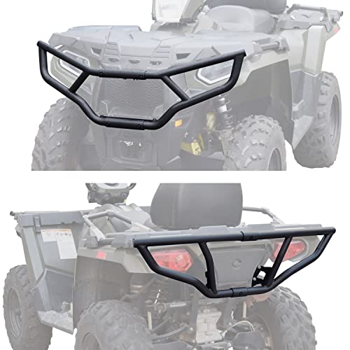KATIMOTO Front & Rear Brush Guard Bumper for Polaris Sportsman 450 570 Touring 2014-2020 Accessories, Heavy Duty Steel Bumper Protector with Black Powder Coating, Replaces OEM 2879714 2879715