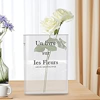 Jarrón De Flores, Jarron Libro, Jarrón de Mesa, Florero Libro Transparente, Book Vase, Florero de Acrilico, jarrón Transparente Decorativo, Libro De Jarrón De Flores Transparente, Decoración del Hogar