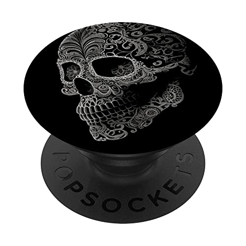 Intricate lace floral skeleton skull cinco de mayo design popsockets popgrip intercambiabile