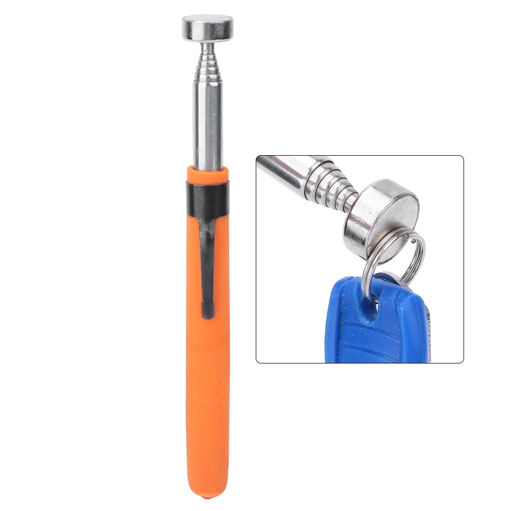Magnetic Pickup Tool, Telescopic Pen, Handheld Tool for Screws Nuts Pins with Retractable Design for Small Spaces, Ideal for Automobile Assembly Plants, (8 lbs Orange)